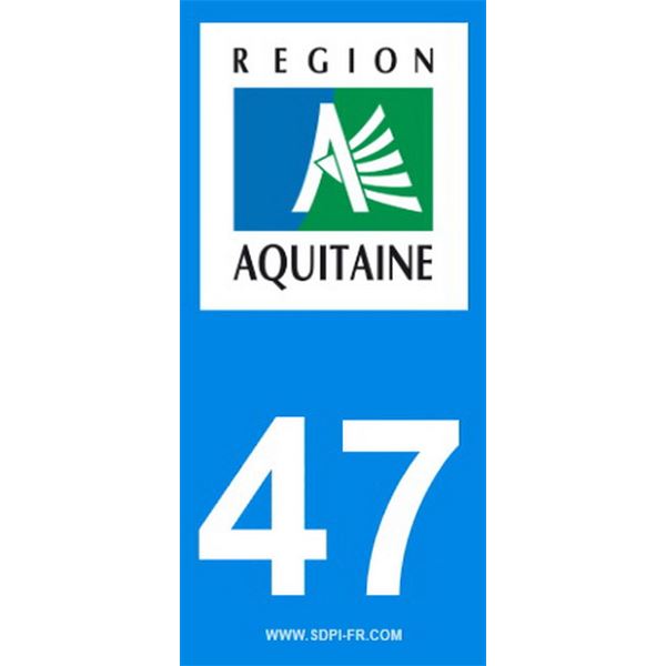 2 Stickers voiture Aquitaine 47
