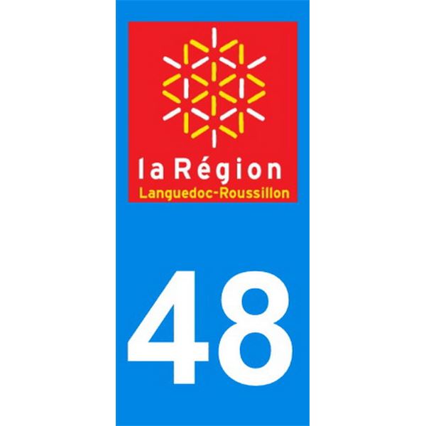 2 Stickers voiture Languedoc Roussillon 48
