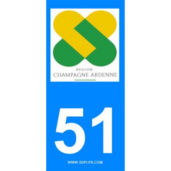 2 Stickers voiture Champagne Ardenne 51