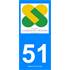 2 Stickers voiture Champagne Ardenne 51