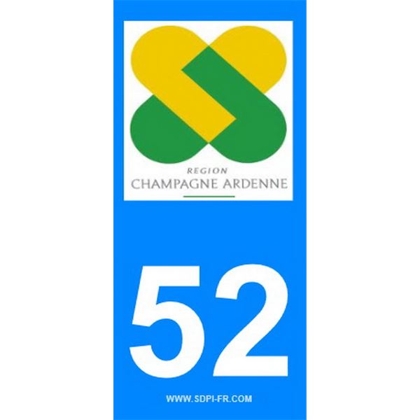 2 Stickers voiture Champagne Ardenne 52