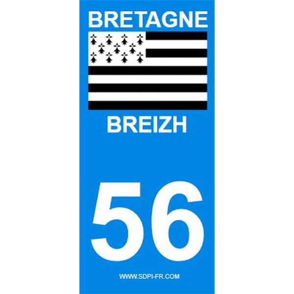 2 Autocollants Bretagne 56