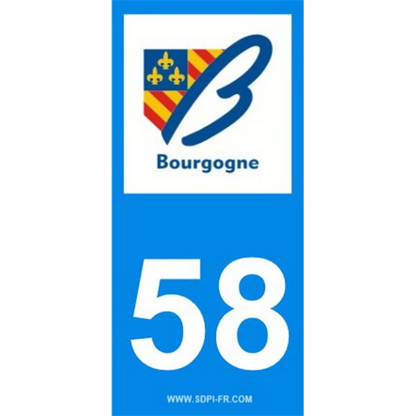 2 Stickers voiture Bourgogne 58