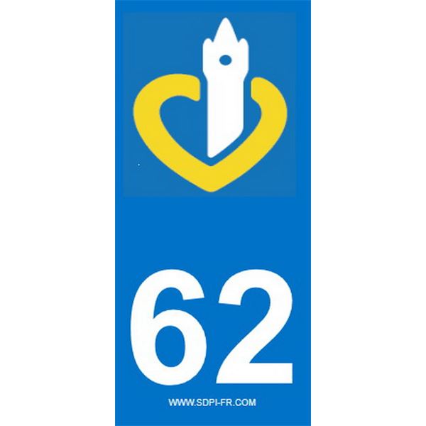 2 Stickers voiture Dpt 62