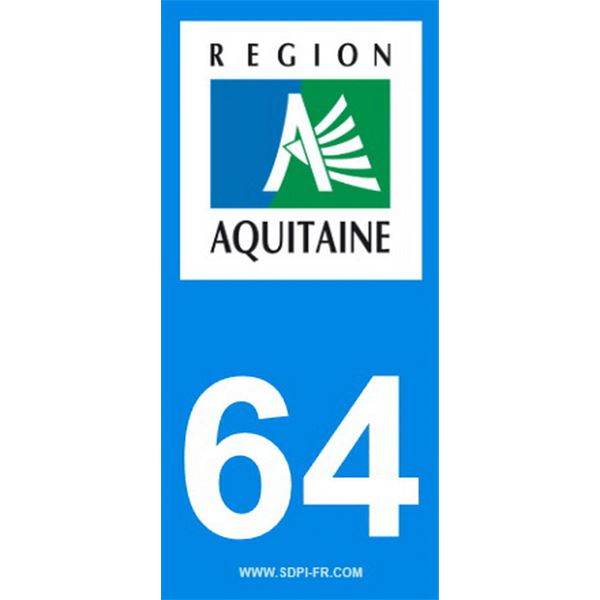 2 Stickers voiture Aquitaine 64