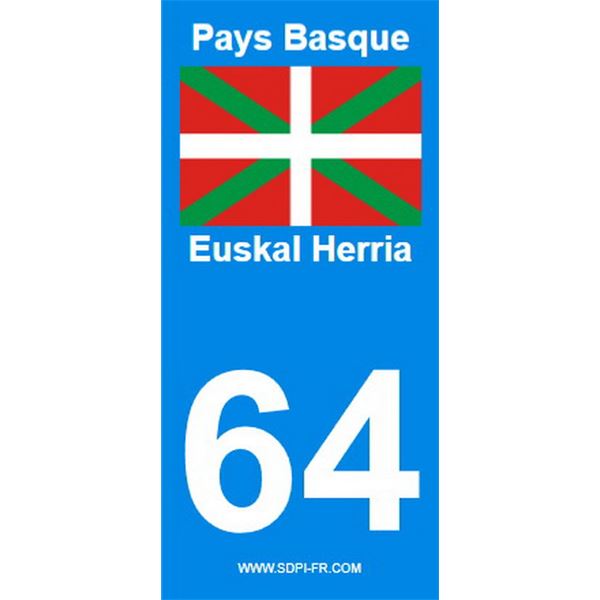 2 Autocollants Pays Basque 64
