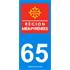 2 Stickers voiture Midi Pyrénées 65