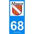 2 Stickers voiture Alsace 68