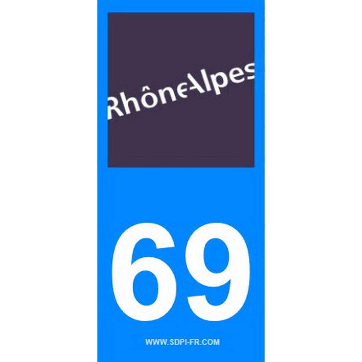 Stickers voiture (2 pièces) Rhône Alpes 69