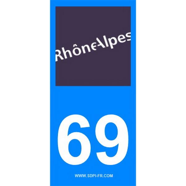 2 Stickers voiture Rhône Alpes 69