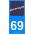 2 Stickers voiture Rhône Alpes 69