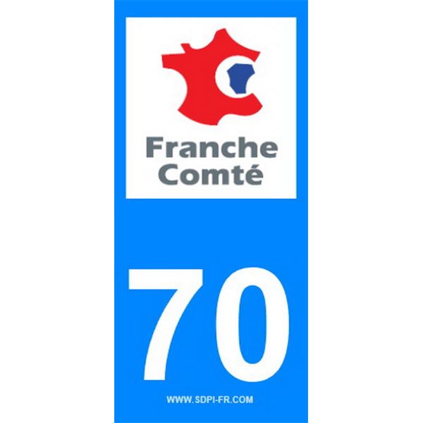 2 Stickers voiture Franche Comté 70