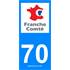 2 Stickers voiture Franche Comté 70
