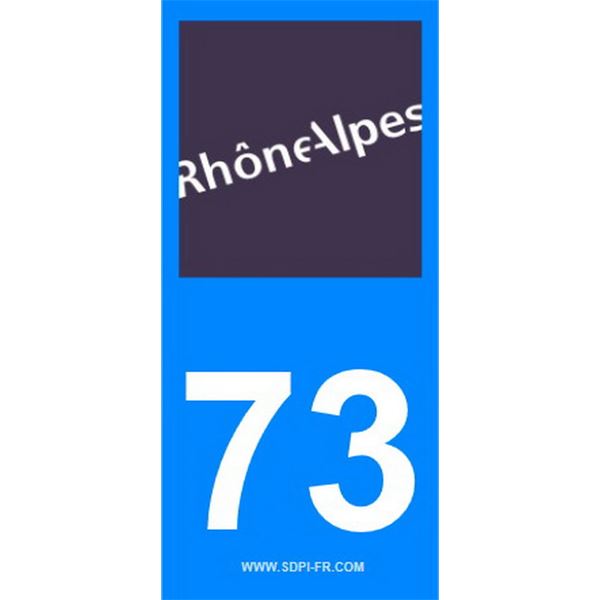 2 Stickers voiture Rhône Alpes 73