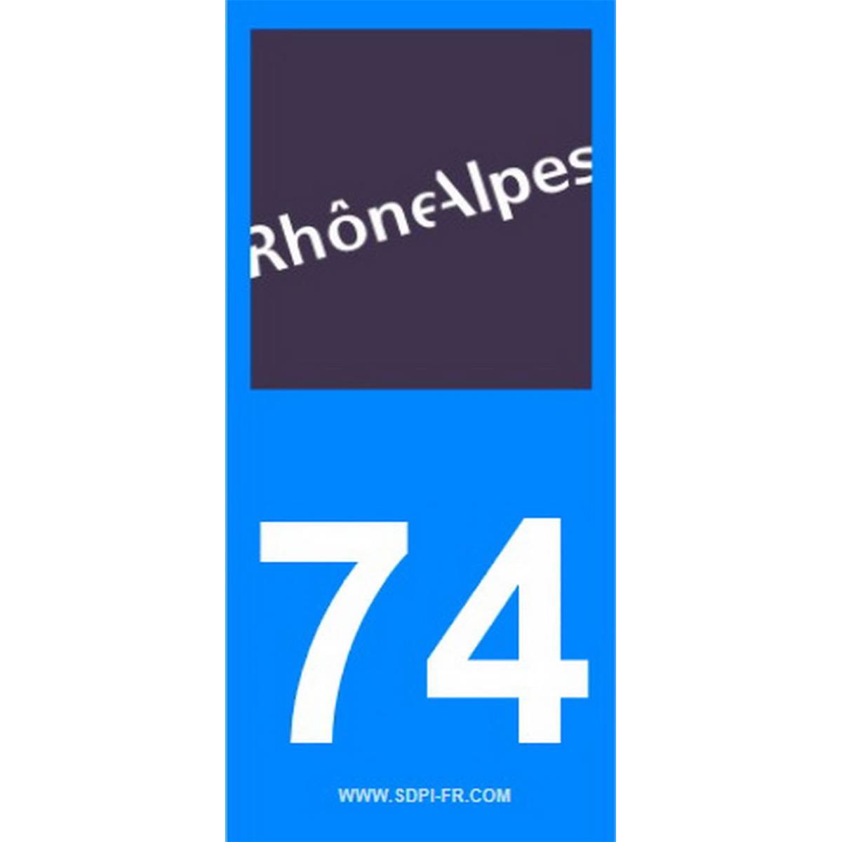 Stickers voiture (2 pièces) Rhône Alpes 74