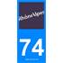 2 Stickers voiture Rhône Alpes 74