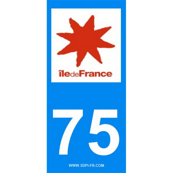 2 Stickers voiture Ile De France 75