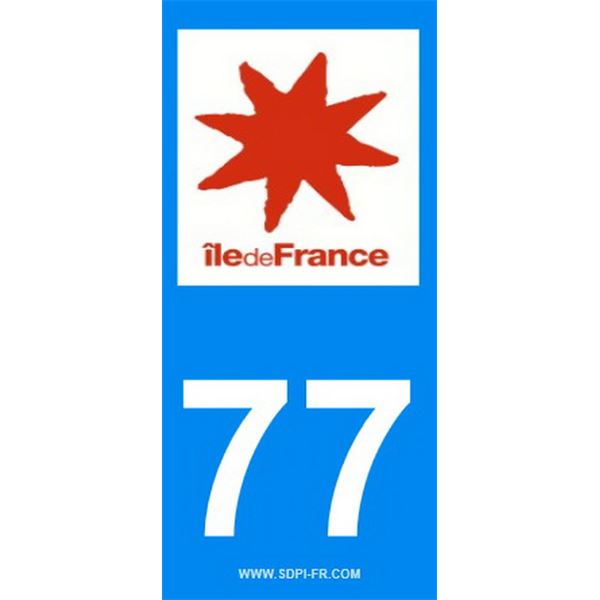 2 Stickers voiture Ile De France 77
