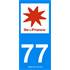 2 Stickers voiture Ile De France 77