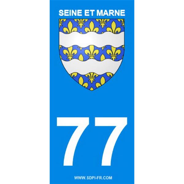 2 Stickers voiture Seine Et Marne 77