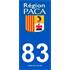 2 Stickers voiture Paca 83