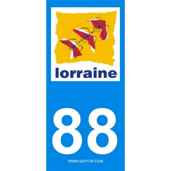 2 Stickers voiture Lorraine 88