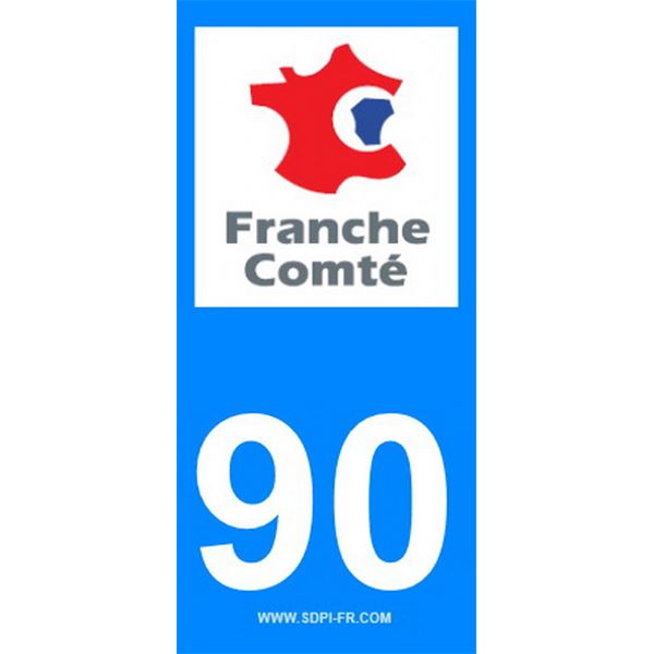 2 Stickers voiture Franche Comte 90