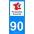 2 Stickers voiture Franche Comte 90