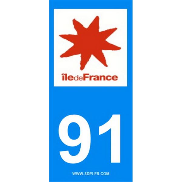 2 Stickers voiture Ile De France 91