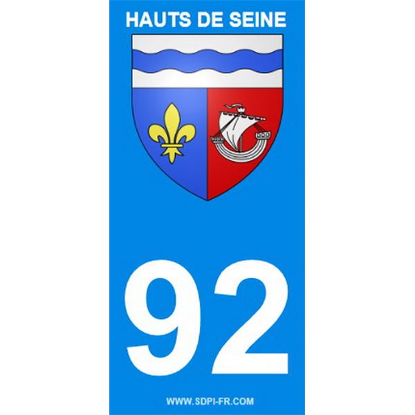 2 Stickers voiture Hauts De Seine 92