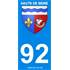 2 Stickers voiture Hauts De Seine 92