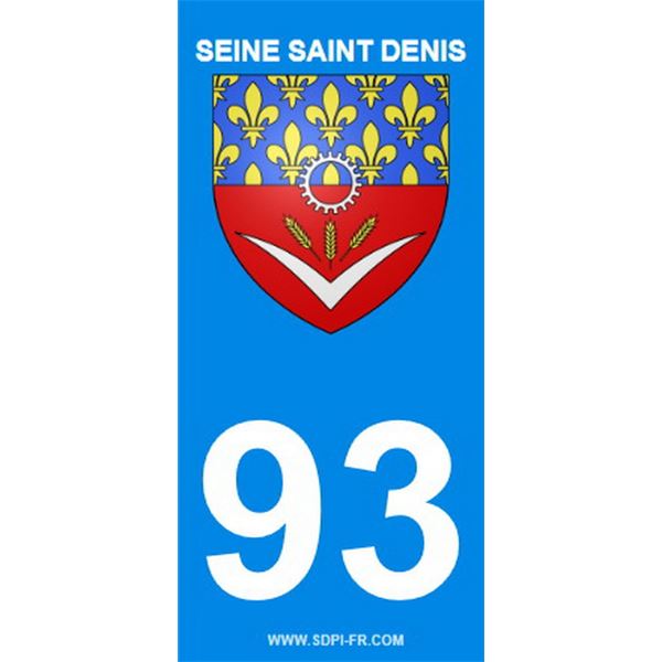 2 Stickers voiture Seine St Denis 93