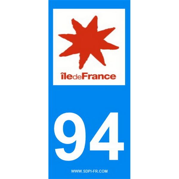 2 Stickers voiture Ile De France 94