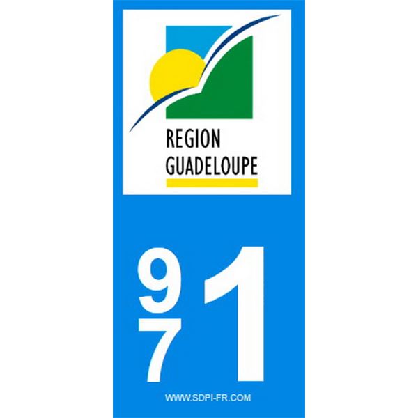 2 Stickers voiture Region Guadeloupe 971