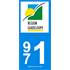 2 Stickers voiture Region Guadeloupe 971