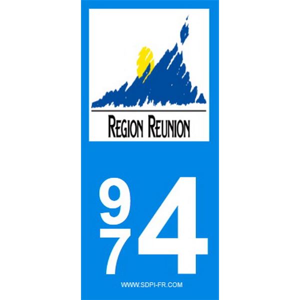 2 Autocollants Région La Réunion 974