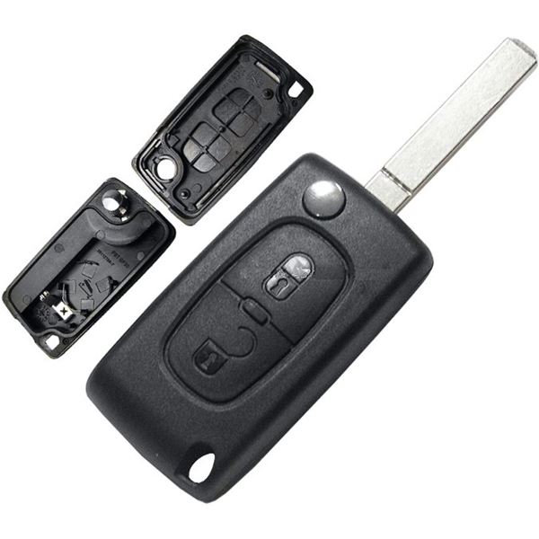 Coque de clé adaptable pour PSA, 107, 207, 307, 308, 407, C1 à C8 lame 7 mm
