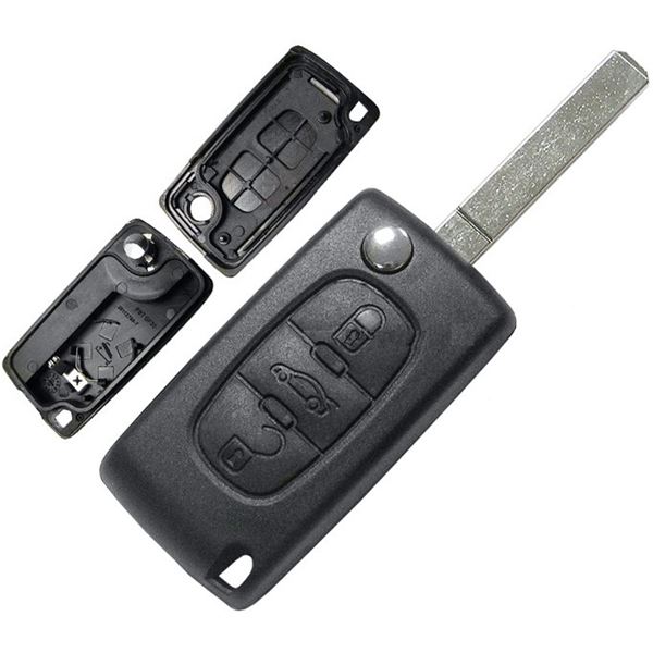 Coque de clé adaptable pour PSA 107,207,307,308,407,C1 à C8 lame 8mm