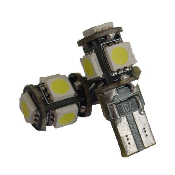 2 ampoules Led T10 (5 pastilles smd5050) blanc canbus Autoled