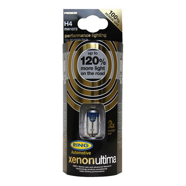 2 ampoules H4 xenon ultima +120% Ring