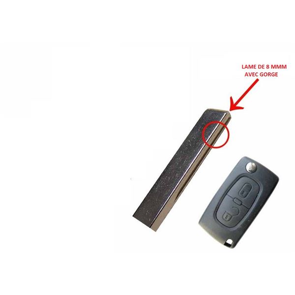 Coque de clé pour 307-8/C1-C8 LAME 8MM