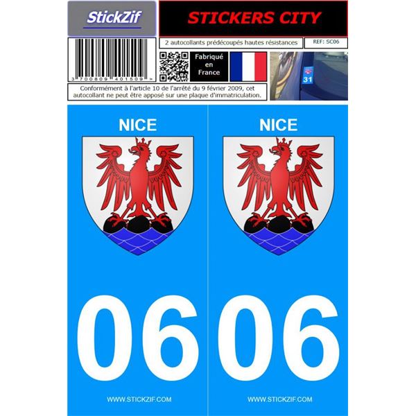 2 Stickers voiture Nice 06