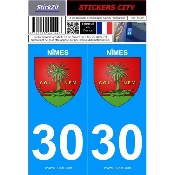 2 Stickers voiture Nîmes 30