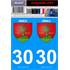 2 Stickers voiture Nîmes 30