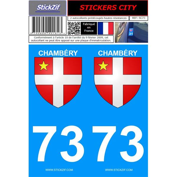 2 Stickers voiture Chambéry 73