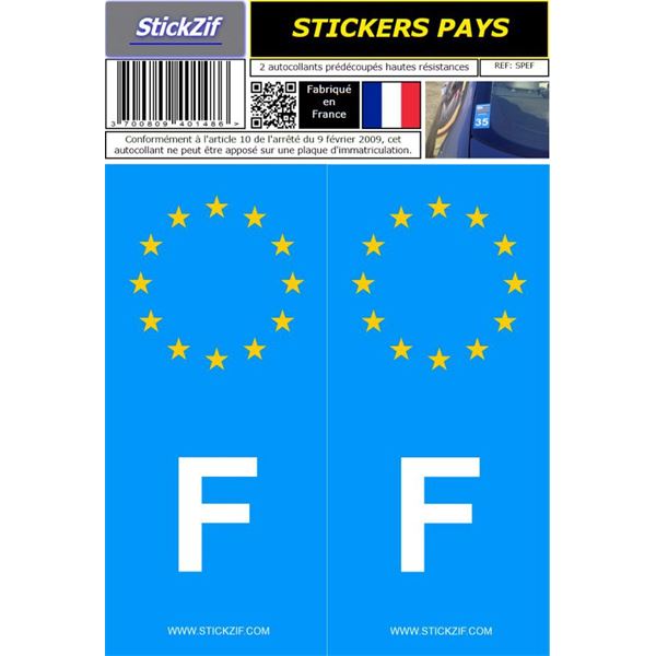 2 Stickers voiture France Europe