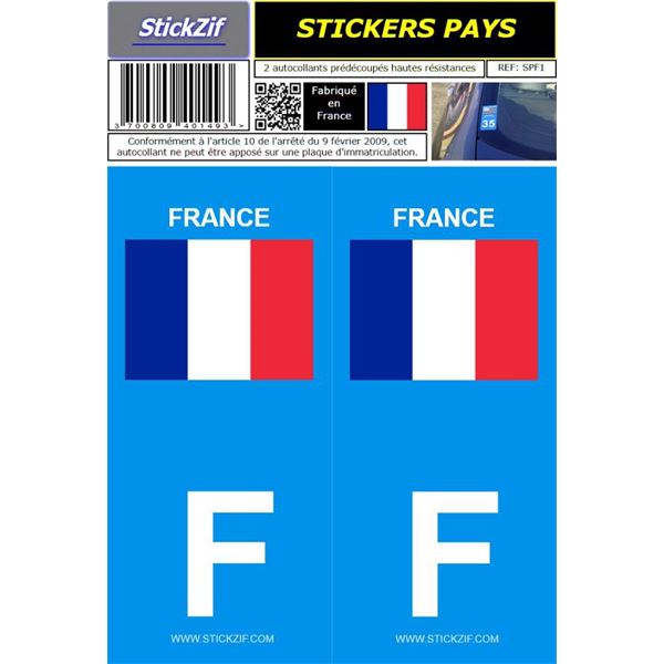 2 Stickers voiture France Drapeau