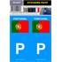 2 Stickers voiture Portugal Drapeau