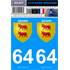 2 Stickers voiture Béarn 64