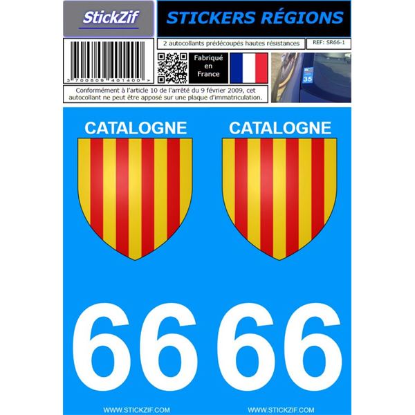2 Stickers voiture Catalogne 66